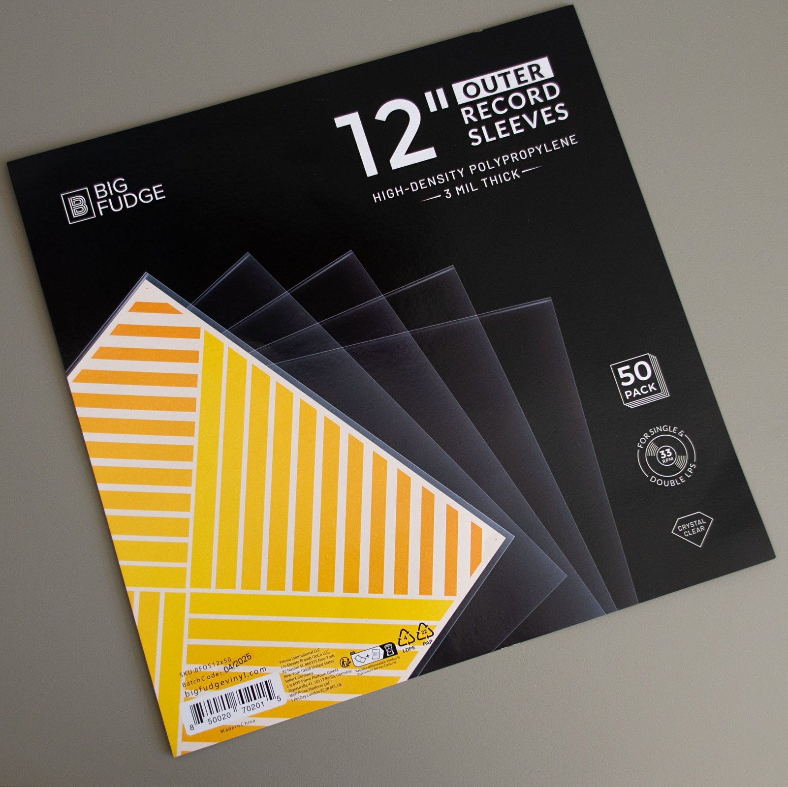 Outer Sleeves - 3 mil HDPP, Crystal Clear, Wrinkle-Free - 50 Pack