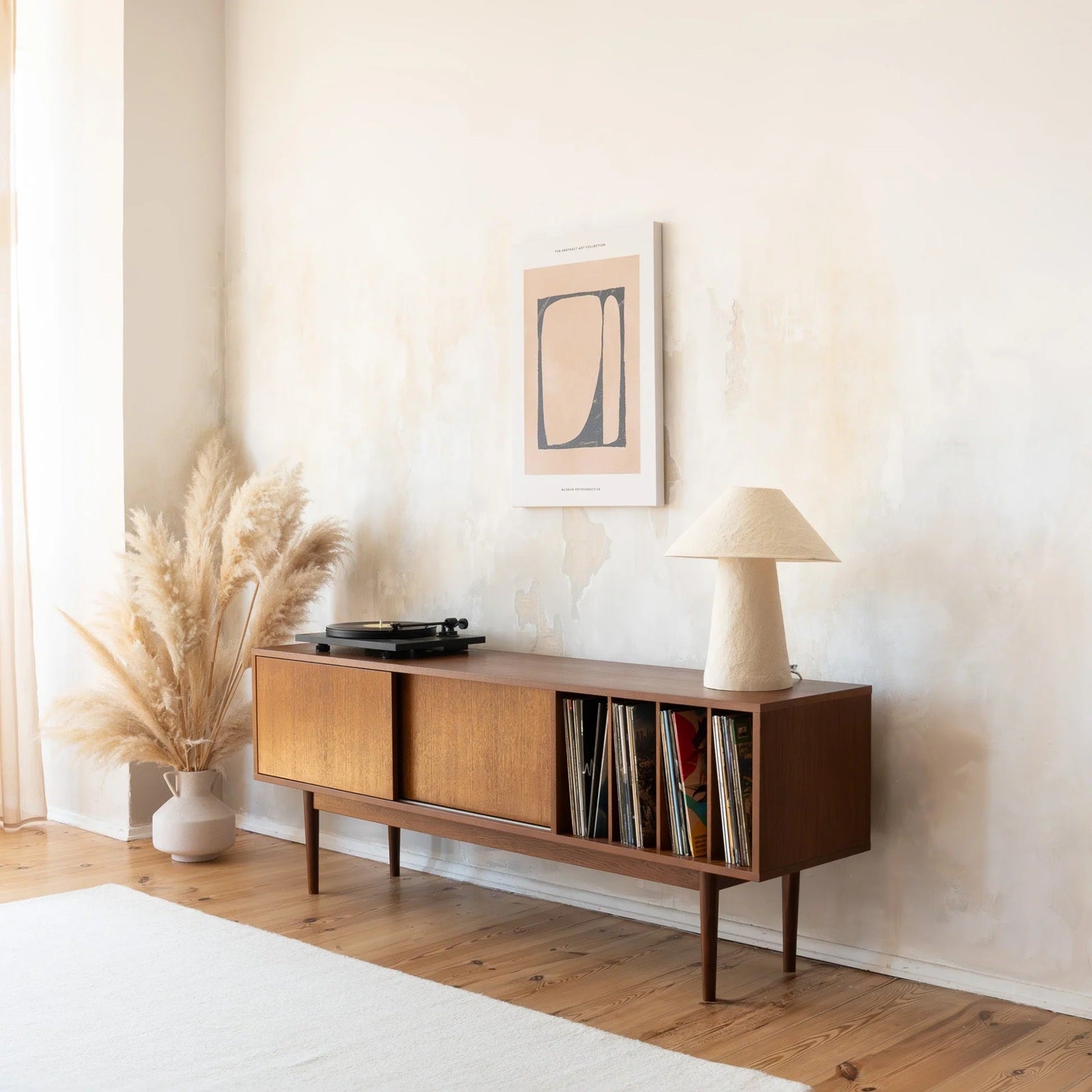 LOTV Vinyl Slide Record TV Sideboard