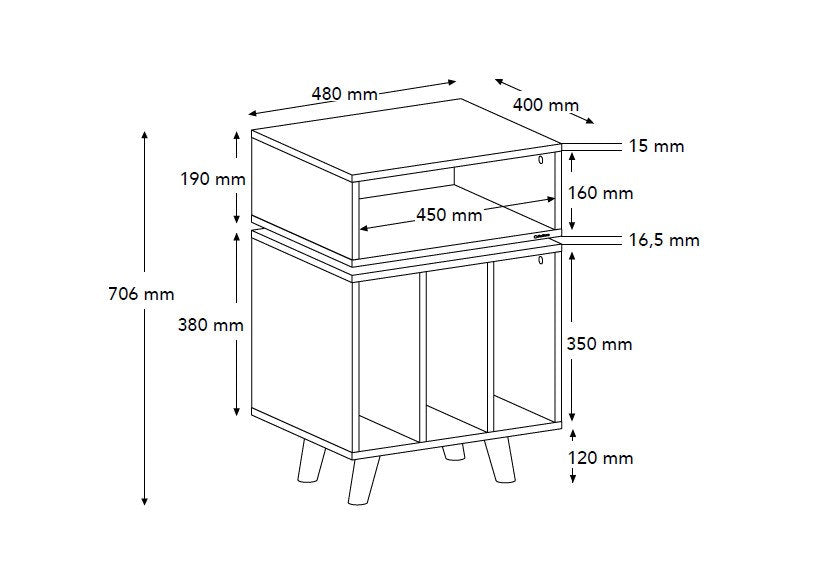 NorStone Stockholm 700 - Compact Vinyl Record Cabinet